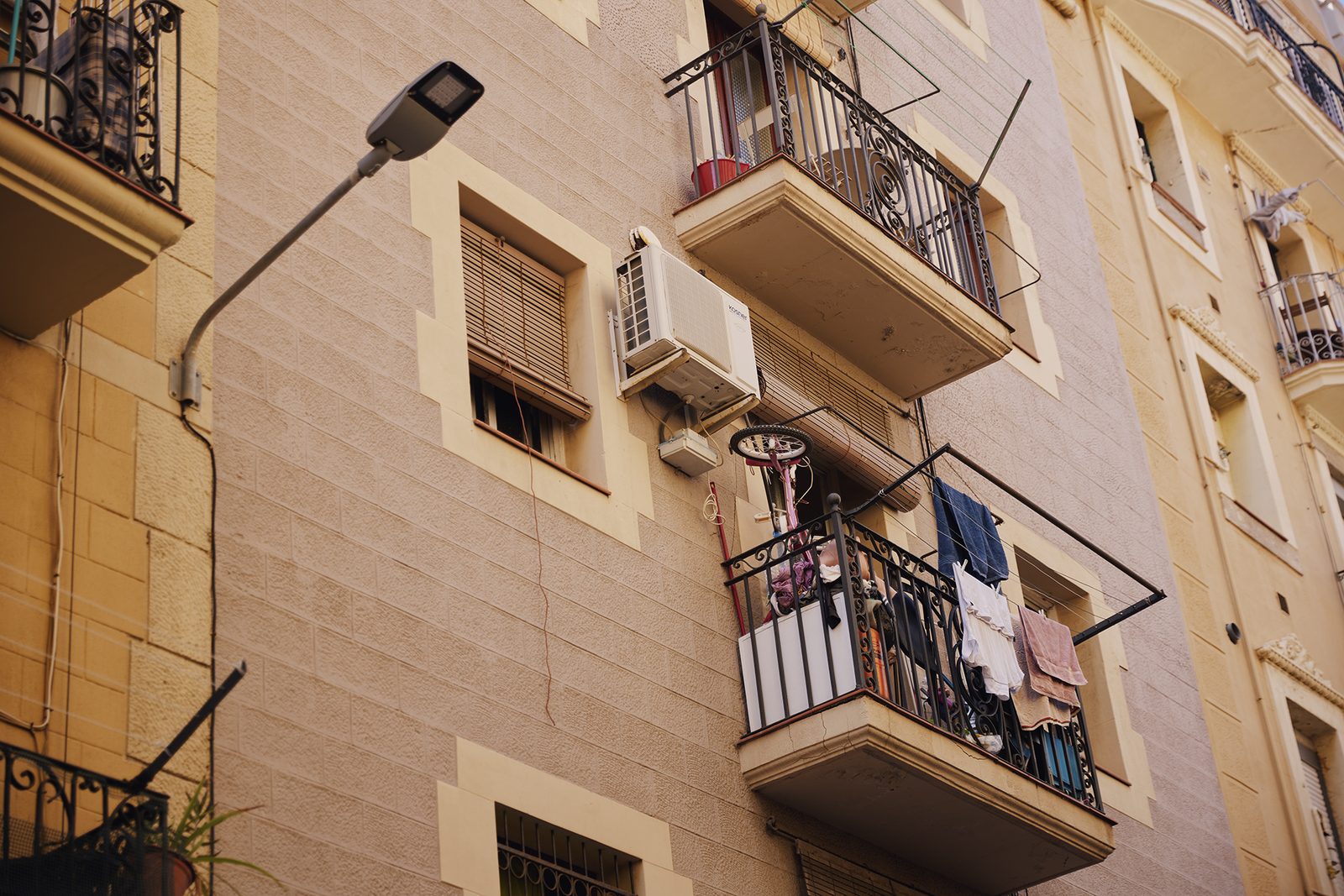 Balconies and shutters in the afternoon light