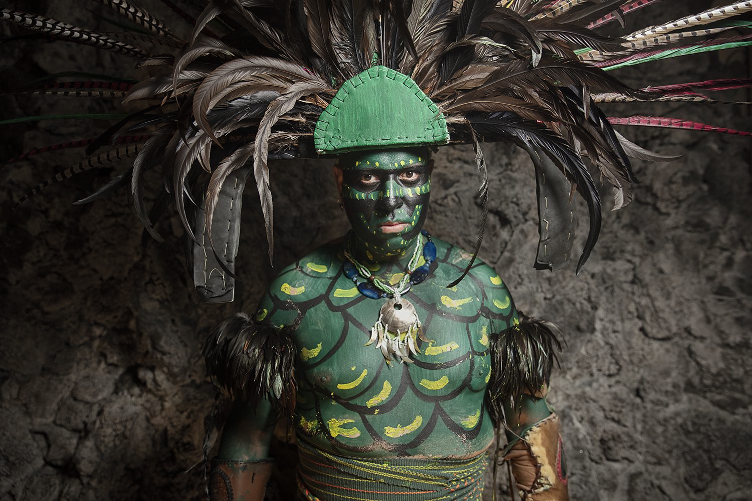 A dancer with elaborate Day of the Dead face paint