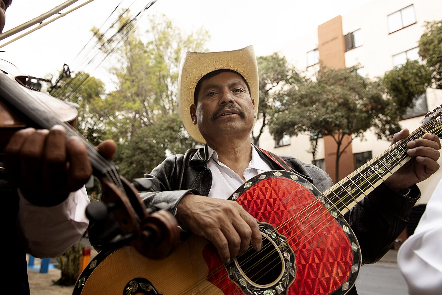 A mariachi musician plays during Day of the Dead celebrations
